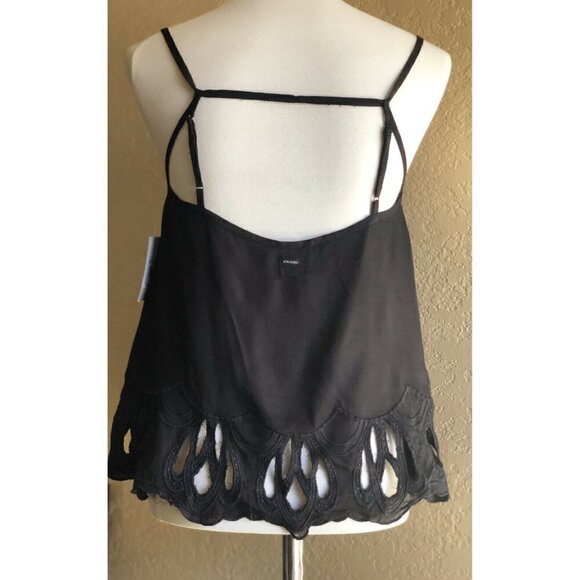 Volcom Women's Black Casual Strappy Cut out And Run Cami Top - Picture 6 of 8